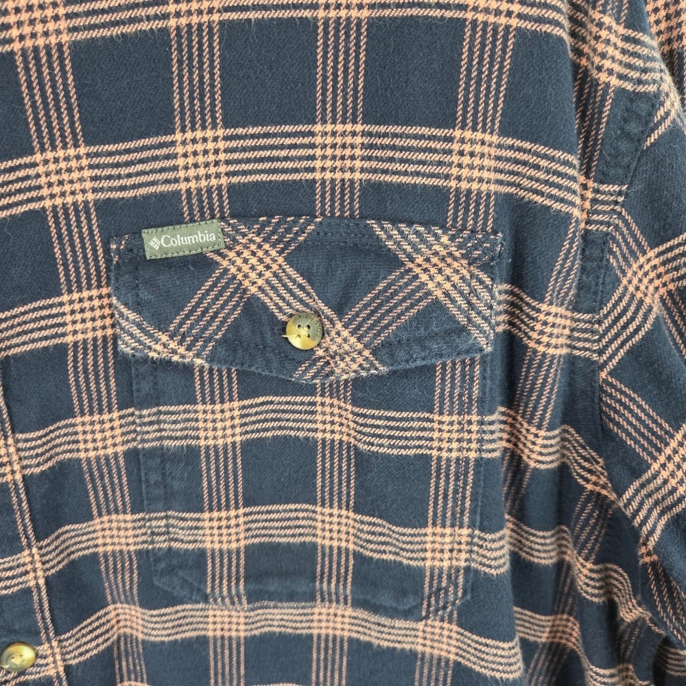 Columbia Mens Plaid Flannel Button Up Shirt Long Sleeve Outdoor Casual - Picture 6 of 6